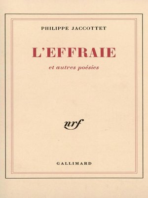 cover image of L'Effraie et autres poésies
